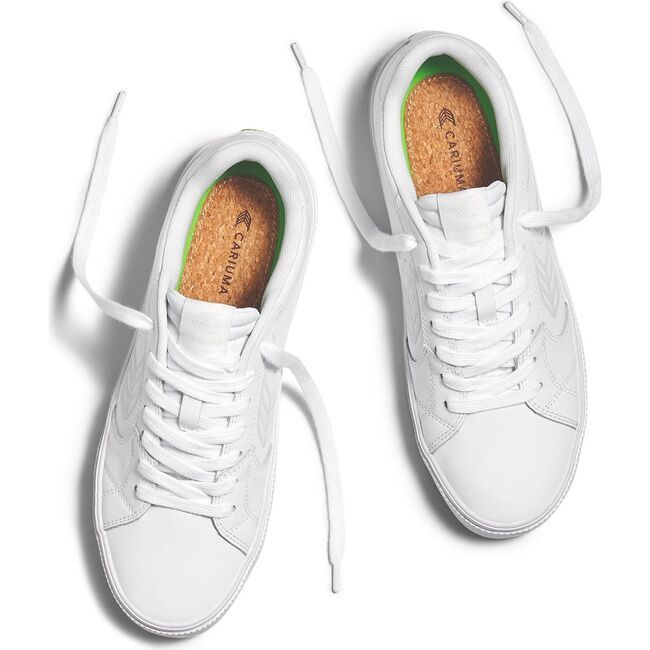 Women's SALVAS Leather Sneaker, White - Sneakers - 5