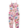 Watercolor Butterfly Smocked Spaghetti Jumpsuit, Pink - Rompers - 1 - thumbnail