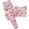 Watercolor Butterfly Women's Short Sleeve Pajama, Pink - Pajamas - 1 - thumbnail