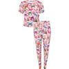 Watercolor Butterfly Women's Short Sleeve Pajama, Pink - Pajamas - 3