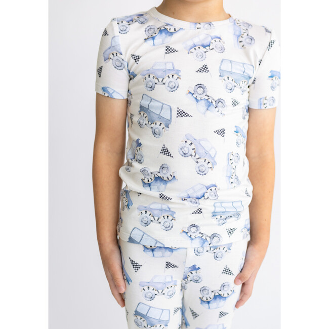Franklin Short Sleeve Basic Pajama, Beige - Pajamas - 2