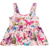 Watercolor Butterfly VNeck Tank Top Peplum & Bloomer Set, Pink - Dresses - 4 - thumbnail