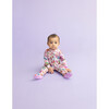 Watercolor Butterfly Footie Ruffled Zippered One Piece, Pink - Onesies - 4 - thumbnail