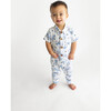 Franklin Short Sleeve Collared Henley Long Romper, Beige - Rompers - 2