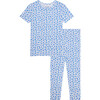 Andina Short Sleeve Basic Pajama, White - Pajamas - 1 - thumbnail
