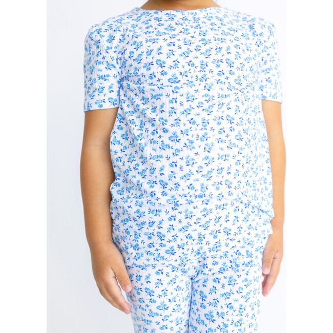 Andina Short Sleeve Basic Pajama, White - Pajamas - 2
