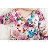 Watercolor Butterfly Tie Front Ruffled Kimono, Pink - Pajamas - 2 - thumbnail