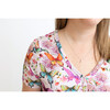 Watercolor Butterfly Women's Short Sleeve Scoop Neck & Jogger Pajama, Pink - Pajamas - 4
