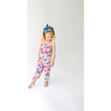 Watercolor Butterfly Smocked Spaghetti Jumpsuit with Snaps, Pink - Rompers - 3 - thumbnail
