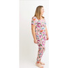 Watercolor Butterfly Women's Short Sleeve Scoop Neck & Jogger Pajama, Pink - Pajamas - 6