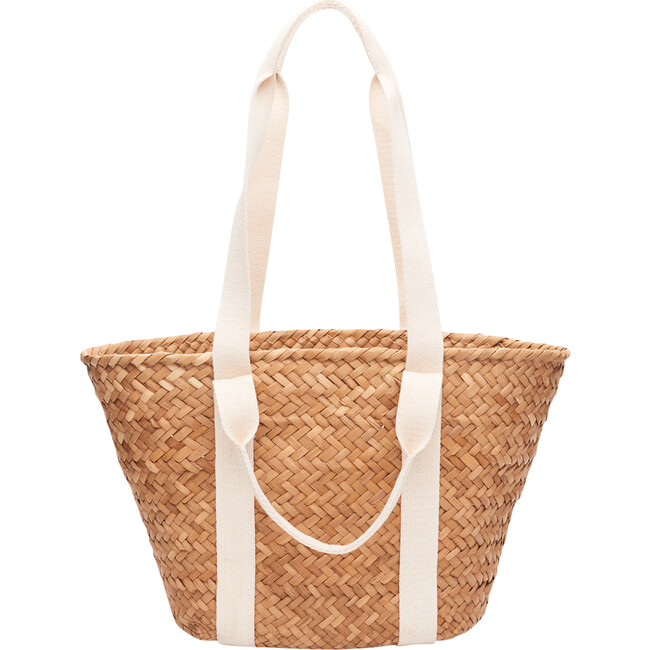 Women's Selma Woven Seagrass Tote, Ivory - Bags - 1