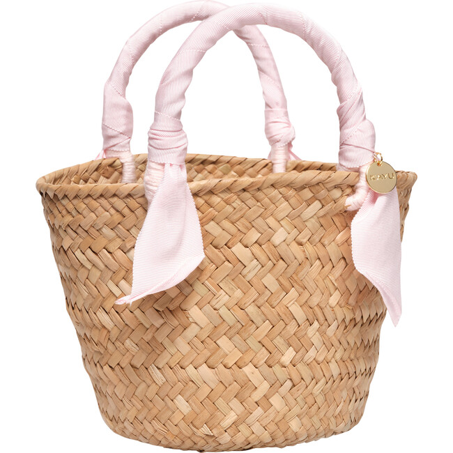 Women's Mini Rosie Woven Seagrass Tote, Baby Pink - Bags - 3