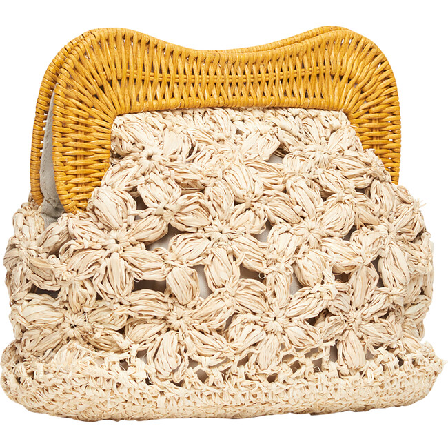 Women's Willow Knitted Rafia Wicker Framed Bag , Natural - Bags - 3