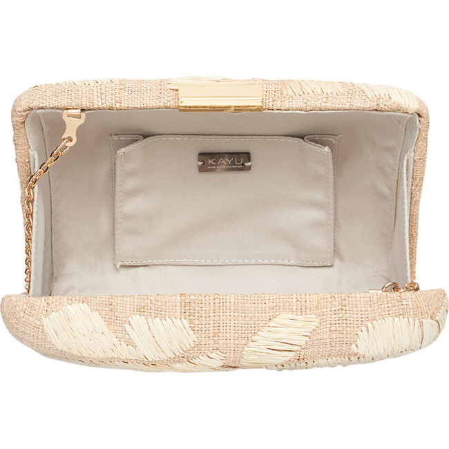 Women's Frances Hand Embroidered Rafia Clutch, Natural - Bags - 4