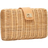 Women's Lou Wicker Clutch With Drop-In Chain Strap, Natural - Bags - 3