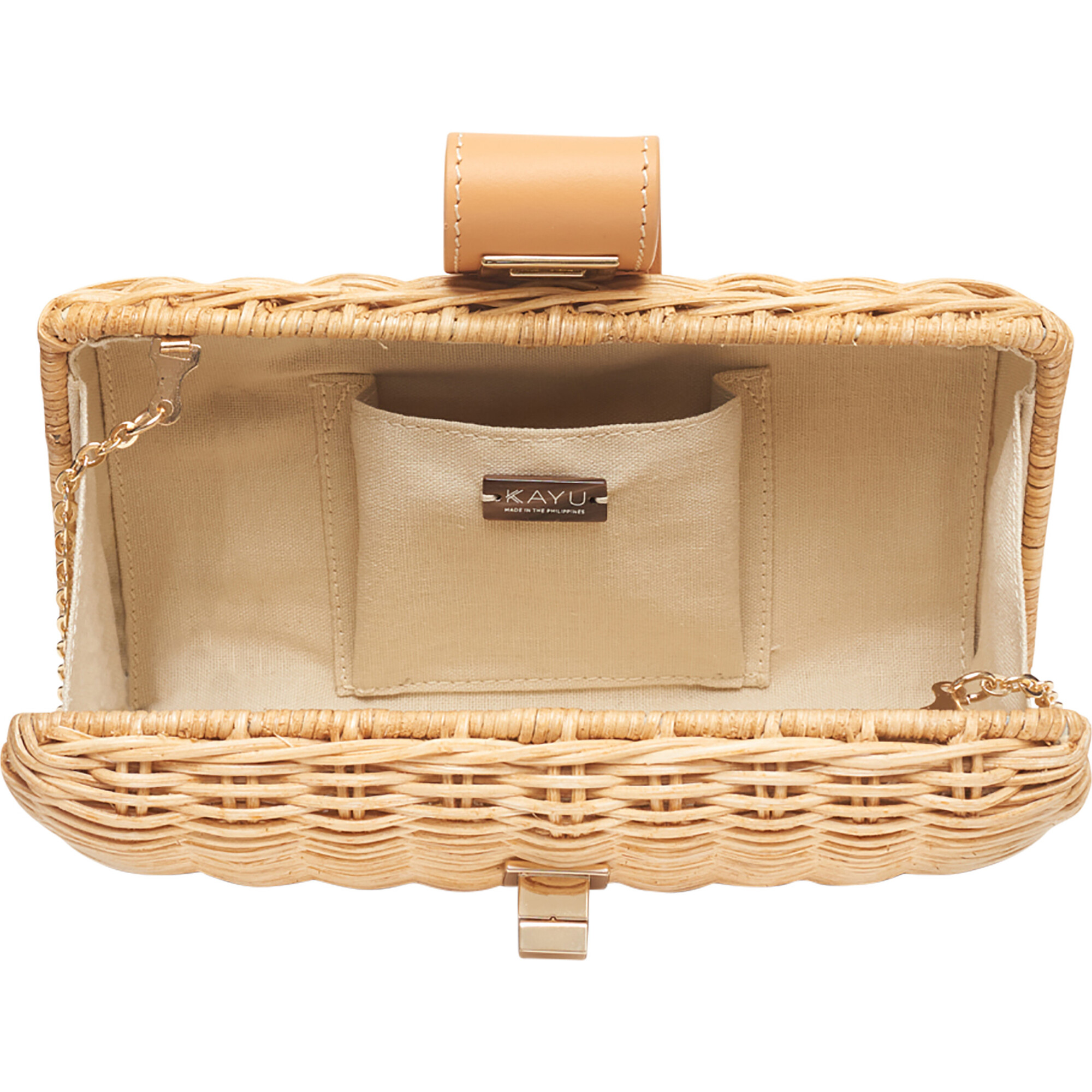 Lou Wicker Straw Clutch Bag