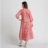 Women's Indira Long Sleeve Midmaxi Dress, Pink Posey Block Print - Dresses - 5