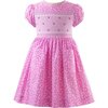 Ditsy Floral Smocked Dress With Ricrac Details, Pink - Dresses - 1 - thumbnail