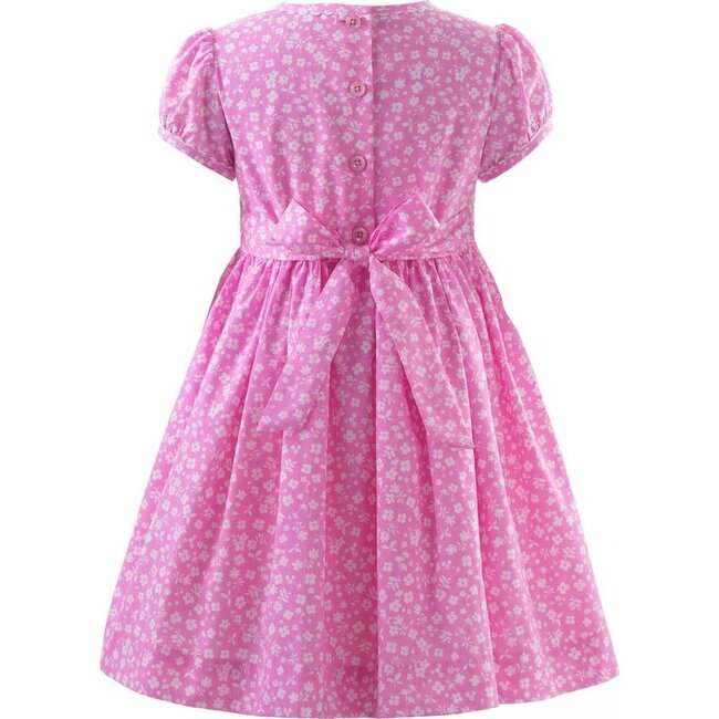 Ditsy Floral Smocked Dress With Ricrac Details, Pink - Dresses - 2