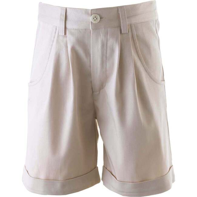Tailored Shorts With Turn-Ups, Beige