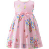 Rose Bouquet Dress And Bloomers, Pink - Dresses - 1 - thumbnail