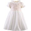 Swiss Dot Hand-Smocked Dress And Bloomers, Ivory - Dresses - 1 - thumbnail