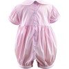 Bunny Hand-Smocked Babysuit, Pink Stripes And Ivory - Onesies - 3 - thumbnail