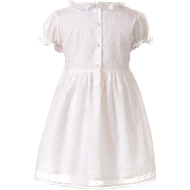 Swiss Dot Hand-Smocked Dress, Ivory - Dresses - 2