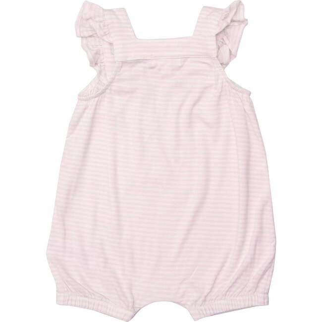 Pink Bunnies Stripe Smocked Overall Shortie