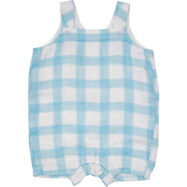 Painted Gingham Blue Overall Shortie - Rompers - 1