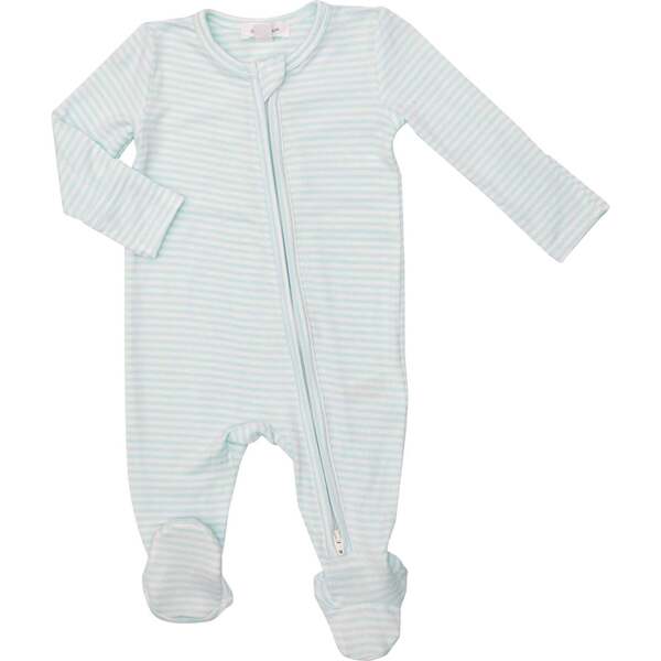 Blue Bunnies Stripe 2-Way Zipper Footie - Angel Dear Exclusives ...