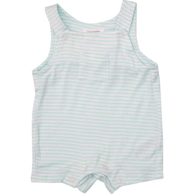 Blue Bunnies  Stripe Overall Shortie - Rompers - 1
