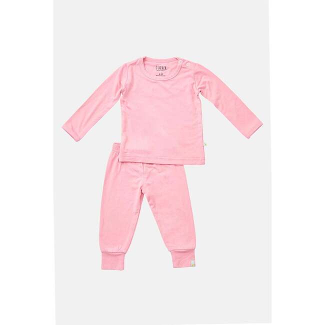 Long Sleeve Pajama Set With Shoulder Button, Peony