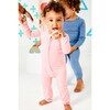 Zipper Romper With Ribbed Foot, Peony - Bodysuits - 2