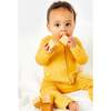 Zipper Romper With Ribbed Foot, Harvest - Bodysuits - 2