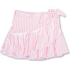 Terry Faux Wrap Ruffle Skirt, Berry Stripe - Cover-Ups - 1 - thumbnail