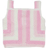 Cover-Up Crochet Top, Pink Tonal Stripe - Cover-Ups - 1 - thumbnail