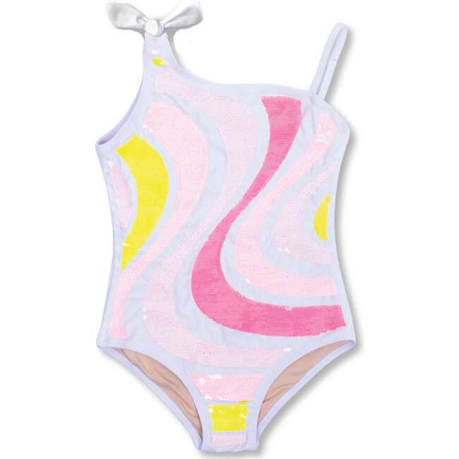 Flip Sequin One-Piece Swimsuit, Sherbert Swirl