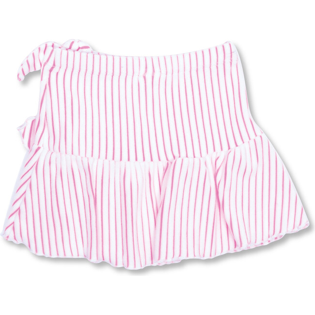 Terry Faux Wrap Ruffle Skirt, Berry Stripe - Cover-Ups - 3