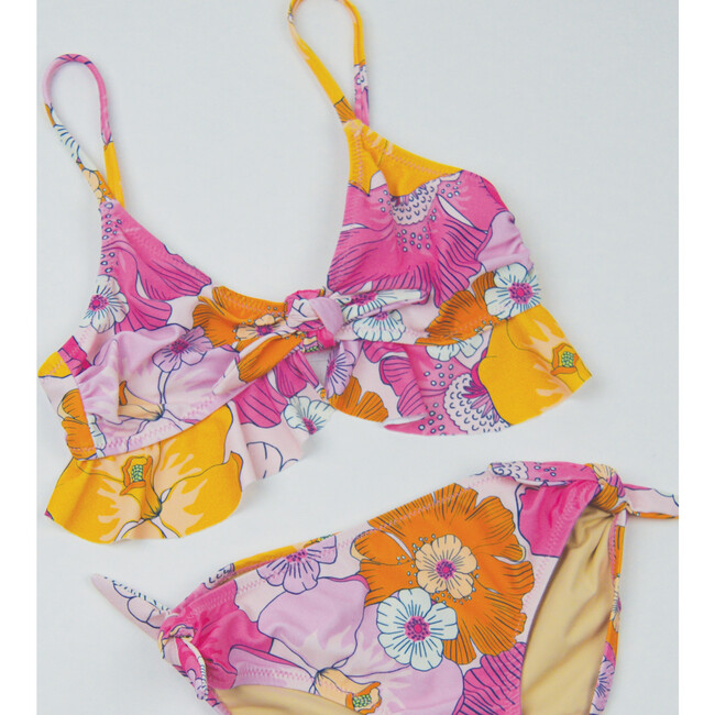 Ruffle Knot Two-Piece Bikini, Blooming Hibiscus - Two Pieces - 4