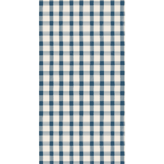 Navy Painted Check Guest Napkin, Navy And White