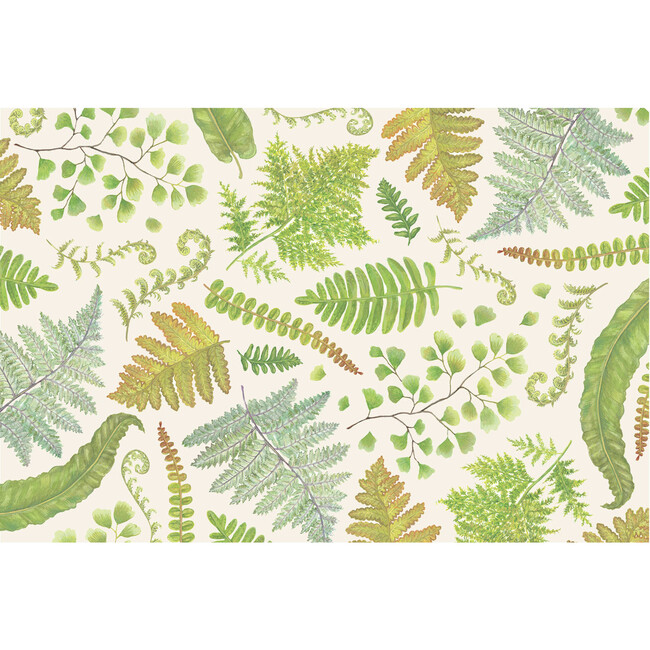 Fern Collection Placemat, Green And White
