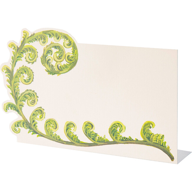 Fiddlehead Fern Place Card, Green And White