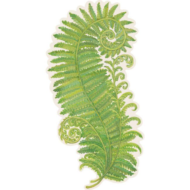 Fern Fronds Table Accent, Green And Whte
