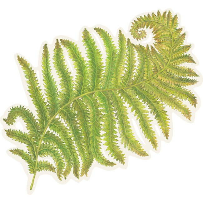 Die-Cut Fern Placemat, Green And White