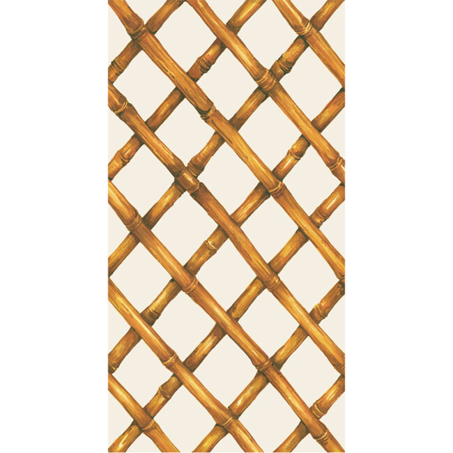Bamboo Lattice Guest Napkin, Brown And White - Tabletop - 1