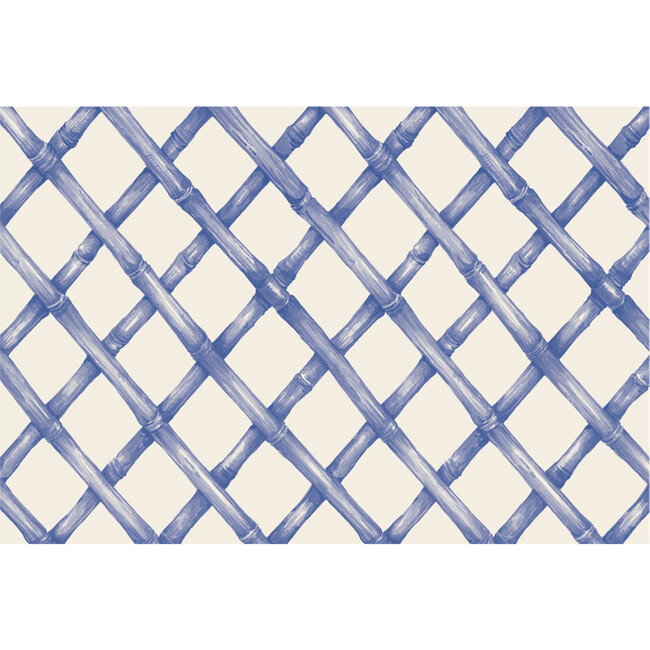 Blue Lattice Placemat, Blue And White