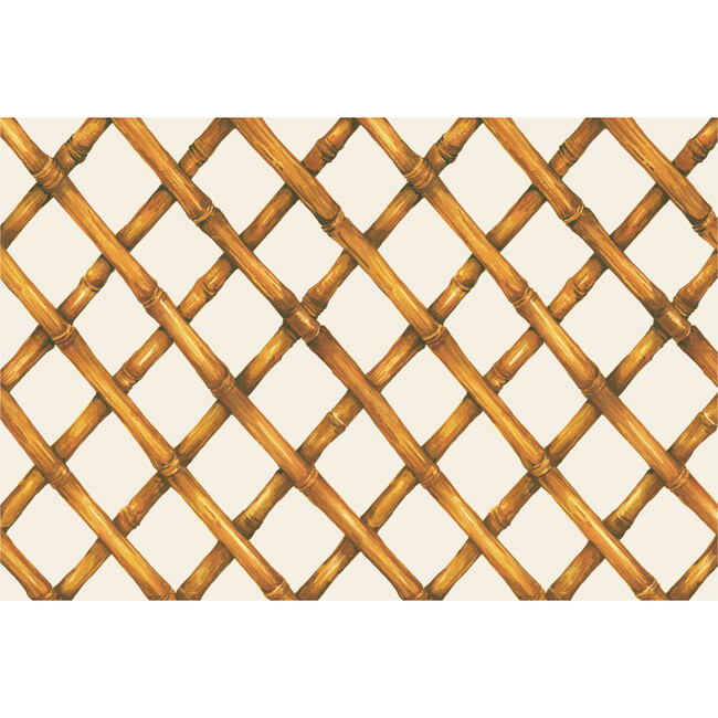 Bamboo Lattice Placemat, Brown And White