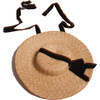 Zsofia Shallow Straw Boater With Ribbon, Kohl - Hats - 1 - thumbnail
