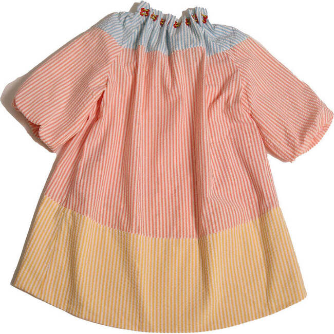 Pia Cinched Seersucker Smock Dress, Waze Mix - Dresses - 3